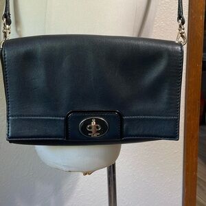 Kate Spade smooth black leather crossbody bag